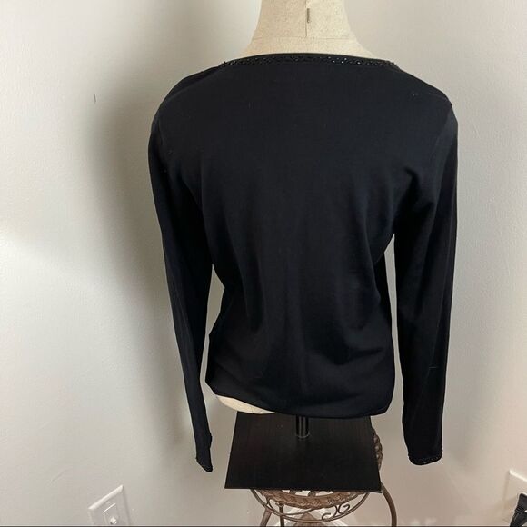 Vintage Vibe Lauren Ralph Lauren Silk Blend Beaded Cardigan S ✨ - Picture 6 of 14
